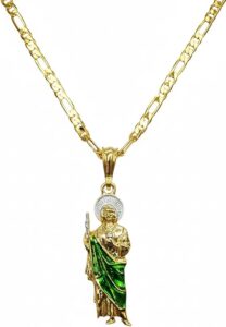 20 inch Cadena de San Judas Tadeo Medalla de San Judas Oro Laminado Para Hombre Mujer